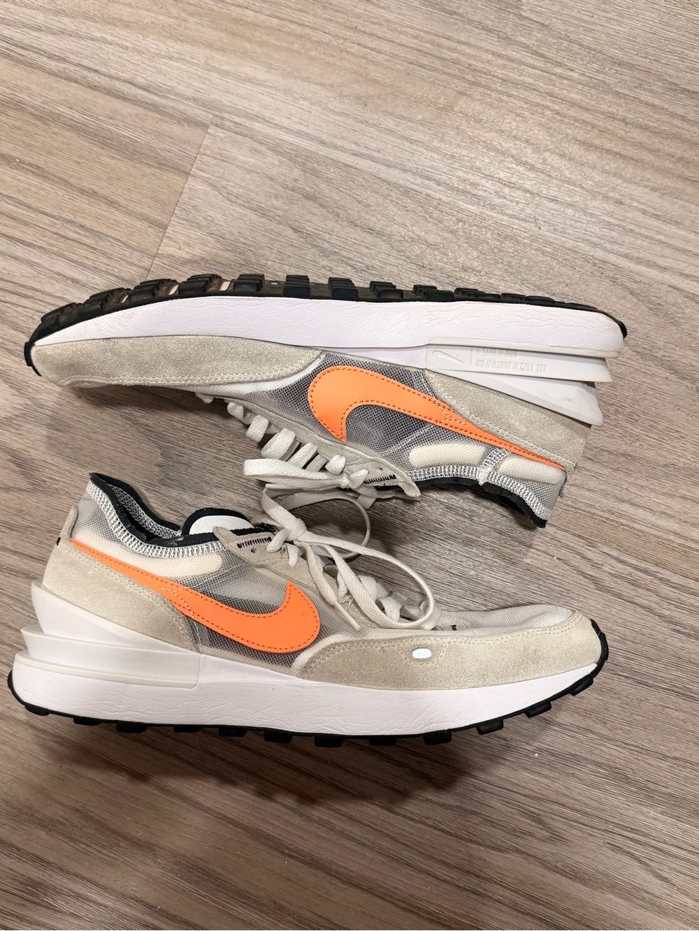 Nike Beige and Orange Low-Top Athletic Sneakers